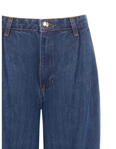 Jeans balão com pinças e botões nos tornozelos Rinascimento