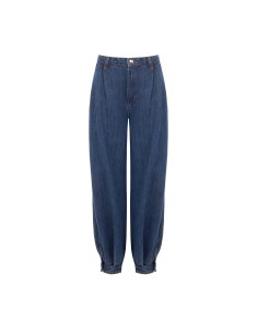 Jeans Balão com Pences e Botões nos Tornozelos Rinascimento