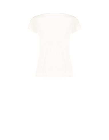 T-shirt regular em mistura de viscose com estampa de teckel e strass Rinascimento