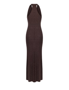 Vestido longo evasé em lurex com efeito glitter Rinascimento 2