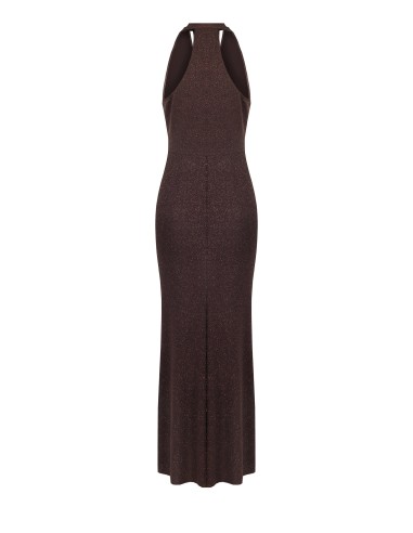 Vestido Longo Evasé em Lurex Efeito Glitter Rinascimento