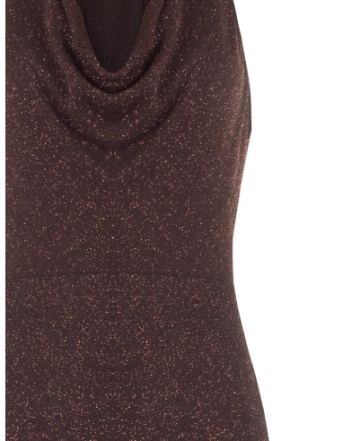 Vestido longo evasê em lurex com efeito glitter Rinascimento