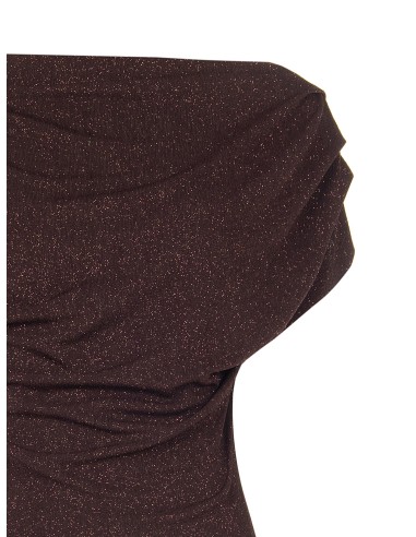 Top Em Lurex Efeito Glitter Franzido Nos Lados Rinascimento