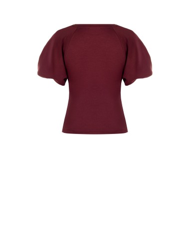 Top Acinturado Em Neoprene Com Mangas Balão Rinascimento