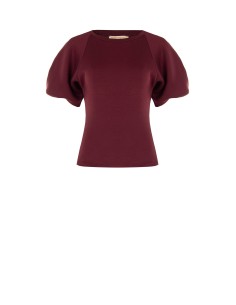 Top acinturado em neoprene com mangas balão Rinascimento