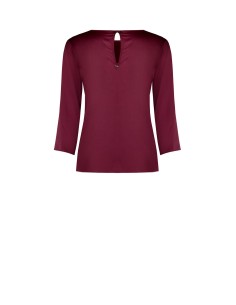 Blusa fluida com mangas 3/4 em cetim Rinascimento 2