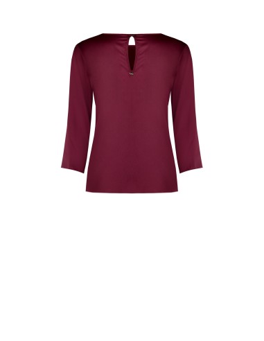 Blusa Fluida Com Mangas 3/4 Em Cetim Rinascimento
