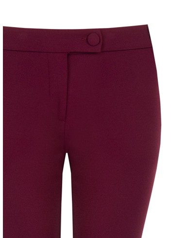 Calças skinny em scuba crepe com botão coordenado Rinascimento