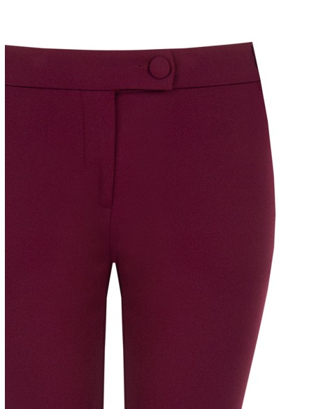 Calças skinny em scuba crepe com botão coordenado Rinascimento