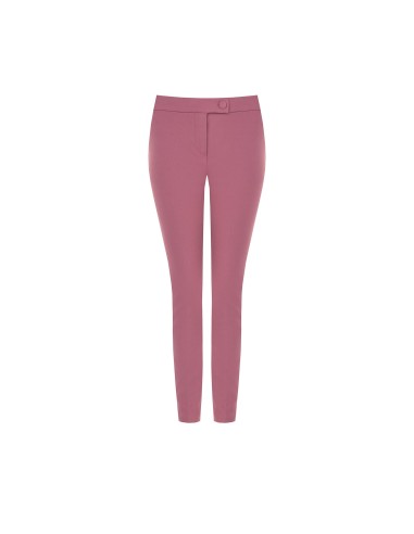 Calças skinny em scuba crepe com botão a condizer Rinascimento