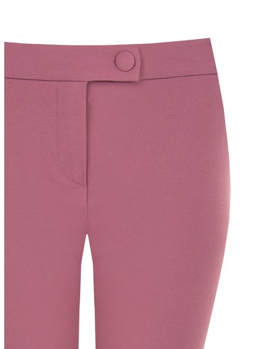 Calças skinny em scuba crepe com botão a condizer Rinascimento