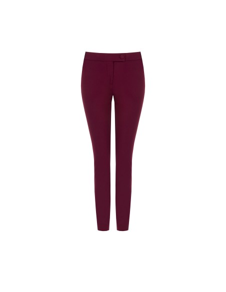 Calças skinny em scuba crepe com botão coordenado Rinascimento