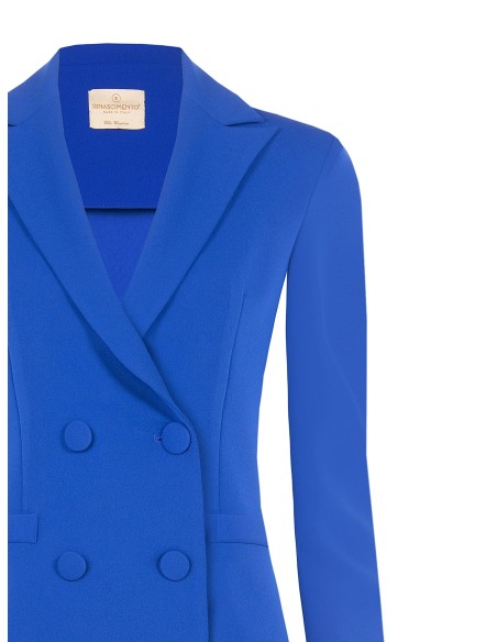 Blazer Cintado em Scuba Crepe com Botões Coordenados Rinascimento