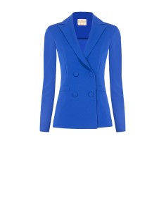 Blazer justo em scuba crepe com botões coordenados Rinascimento