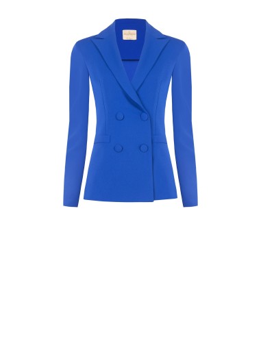 Blazer justo em scuba crepe com botões coordenados Rinascimento
