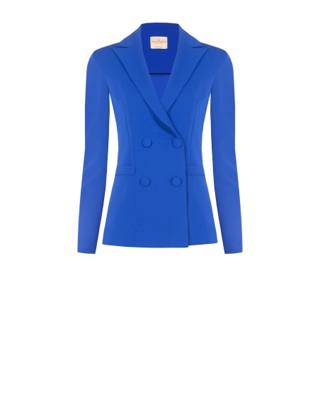 Blazer justo em scuba crepe com botões coordenados Rinascimento