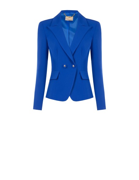 Blazer curto cinturado em tecido técnico Rinascimento