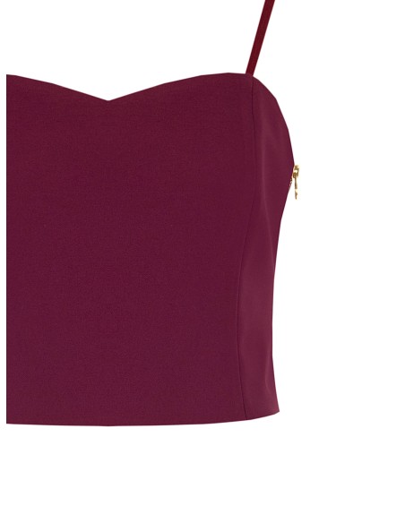 Top curto bustier em tecido técnico Rinascimento