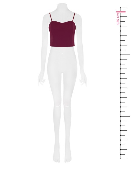 Top curto bustier em tecido técnico Rinascimento