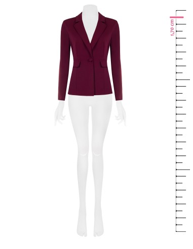 Blazer cintado em scuba crepe com botão coordenado Rinascimento