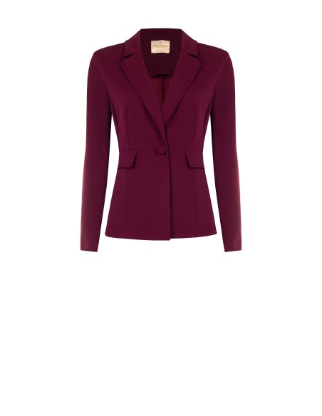 Blazer Cintado em Scuba Crepe com Botão a Condizer Rinascimento