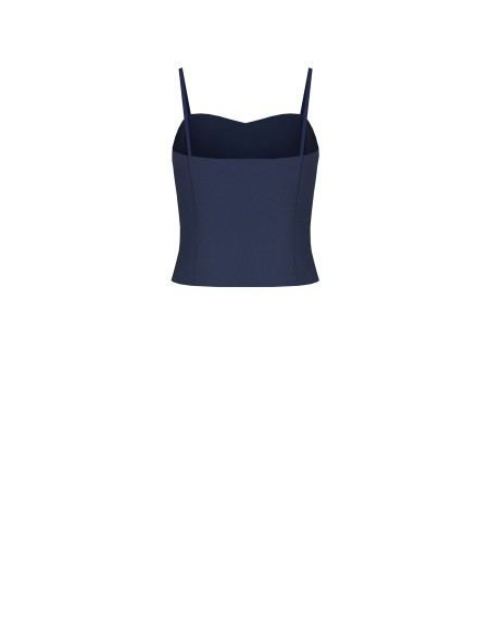Top curto bustier em tecido cadi Rinascimento