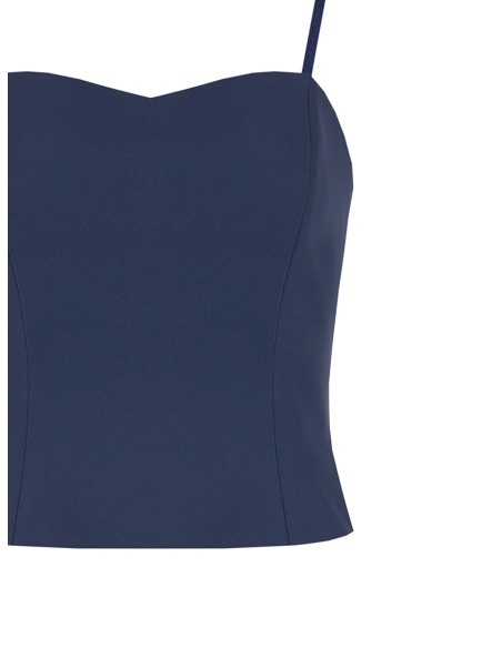 Top cropped bustier em tecido cady Rinascimento