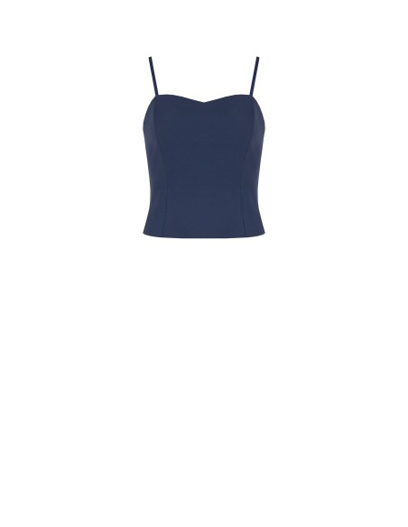 Crop Top Bustier em tecido cady Rinascimento