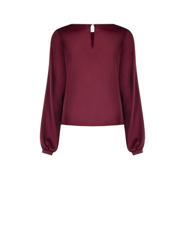 Blusa Fluida de Mangas Compridas em Cetim Rinascimento