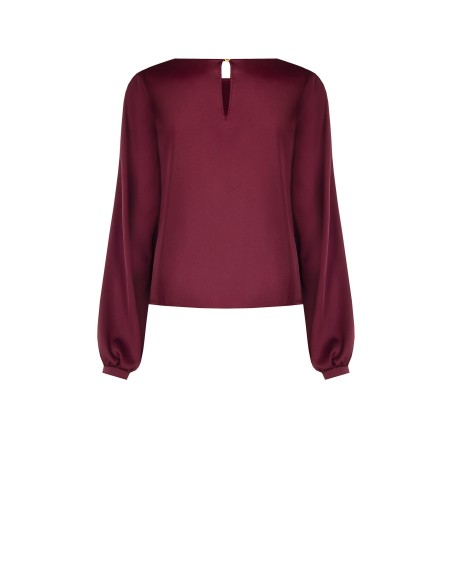 Blusa Fluida de Mangas Compridas em Cetim Rinascimento