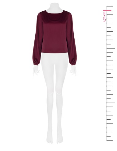 Blusa Fluida de Mangas Compridas em Cetim Rinascimento