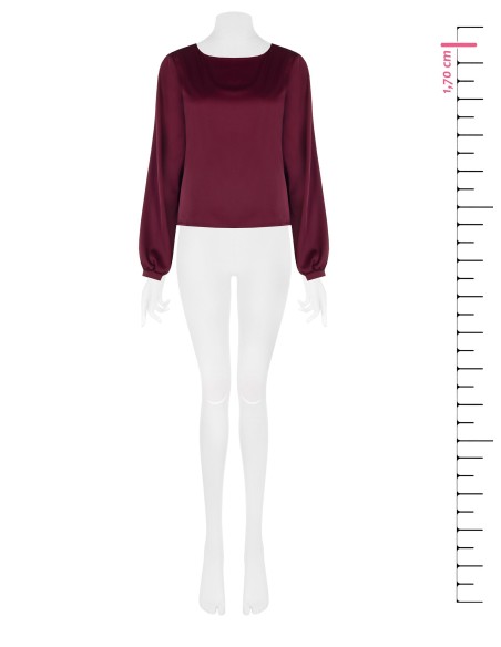 Blusa Fluida de Mangas Compridas em Cetim Rinascimento