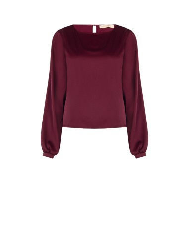 Blusa Fluida de Mangas Compridas em Cetim Rinascimento
