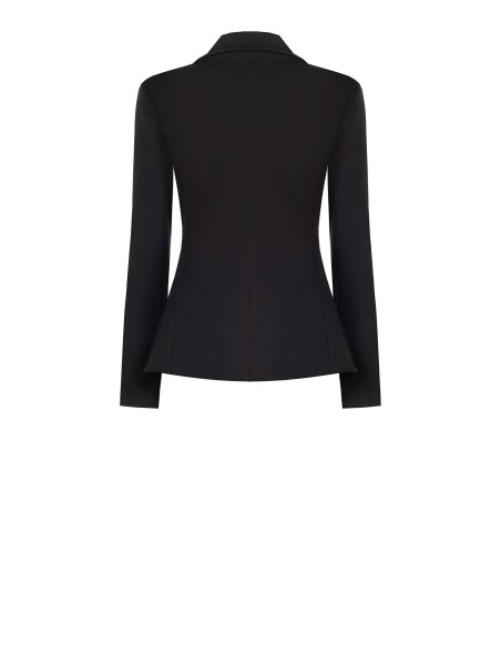 Blazer curto cintado em Punto Milano Rinascimento