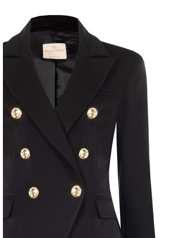 Blazer curto cintado em Punto Milano Rinascimento