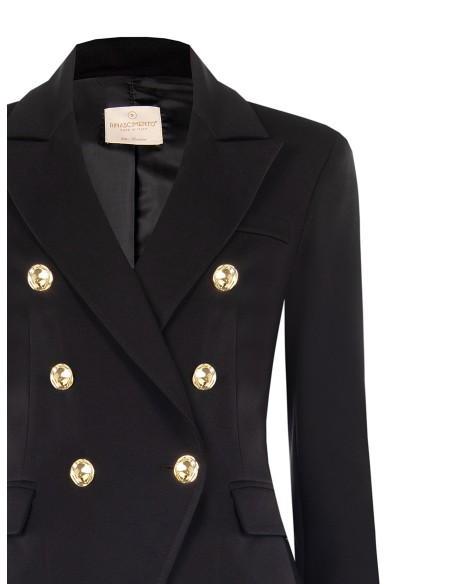 Blazer curto cintado em Punto Milano Rinascimento