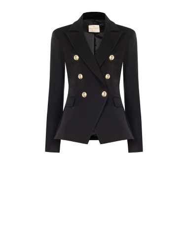 Blazer Curto Cintado em Ponto Milano Rinascimento