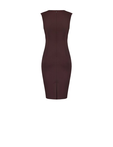 Vestido tubinho drapeado em Punto Milano Rinascimento