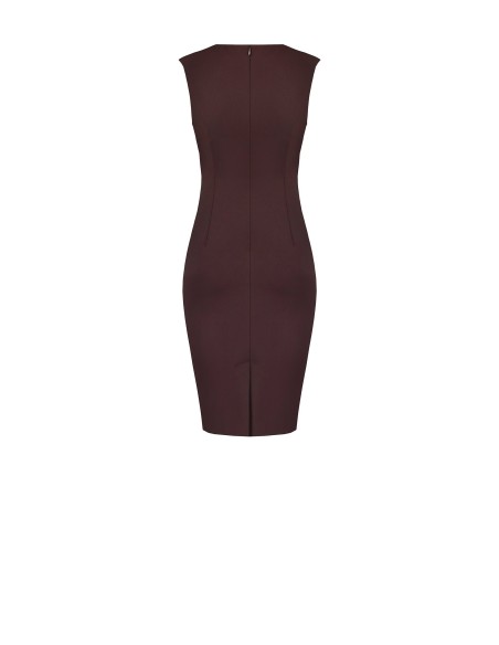 Vestido tubinho drapeado em Punto Milano Rinascimento