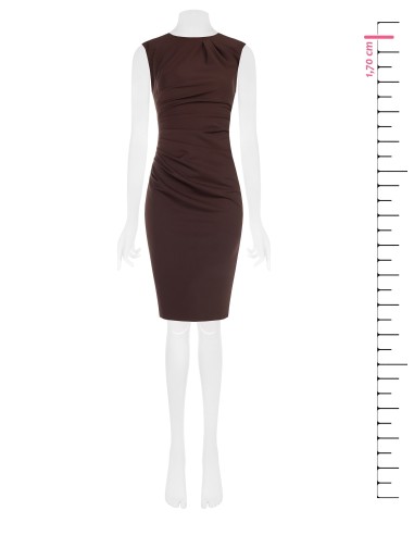 Vestido tubinho drapeado em Punto Milano Rinascimento