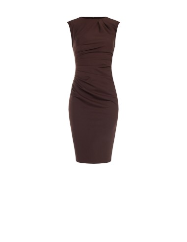 Vestido tubinho drapeado em Punto Milano Rinascimento