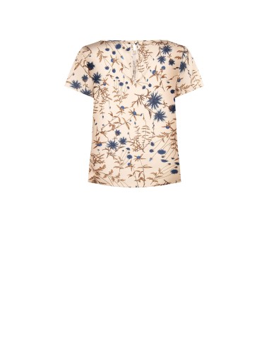 Blusa Ampla e Fluida em Cetim Floral Rinascimento