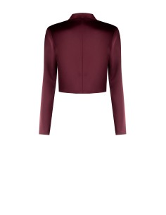 Casaco Spencer cropped aberto em raso sem lapela Rinascimento 2