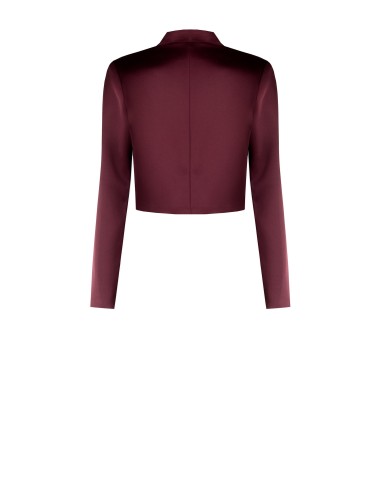 Blazer Spencer Curto Aberto em Cetim Sem Lapela Rinascimento