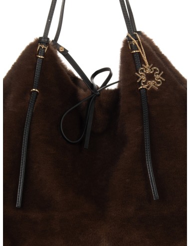 Maxi mala shopper em pêlo sintético com padrão maculado e necessaire interna Rinascimento