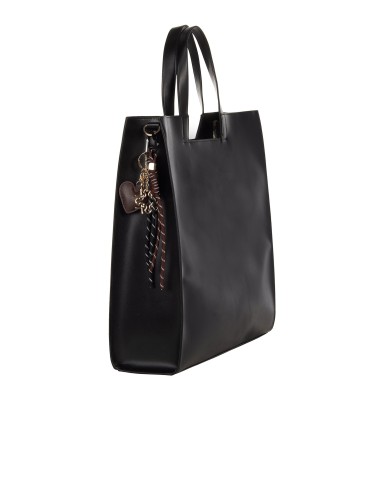 Maxi Bolsa Shopper Em Pele Sintética Com Alça Removível E Charms Decorativos Rinascimento