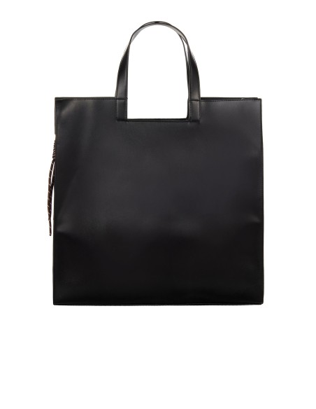 Maxi Mala Shopper em Pele Sintética com Alça Removível e Pendentes Decorativos Rinascimento