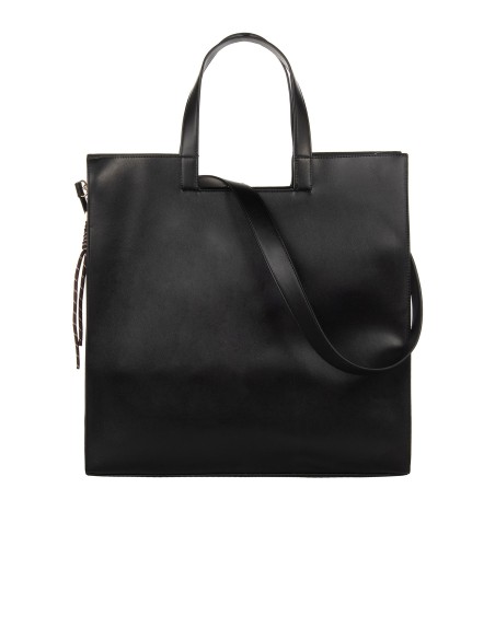Maxi Mala Shopper Em Pele Sintética Com Alça Removível E Pendentes Decorativos Rinascimento
