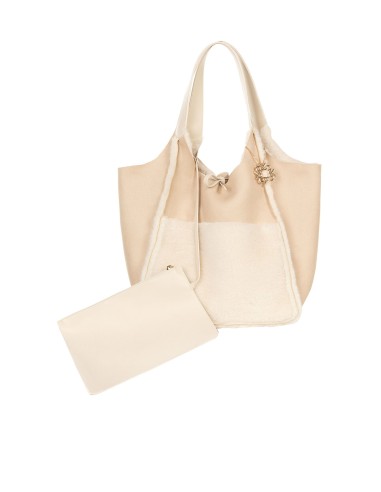 Maxi Bolsa Shopper em Simil-Montone com Necessaire Interior Rinascimento