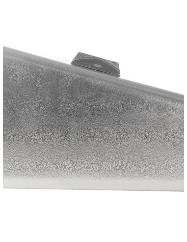 Pochette rígida em formato trapezoidal em pele sintética metalizada com alça de corrente Rinascimento